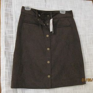 NWT-Lord & Taylor Brown Suede Skirt